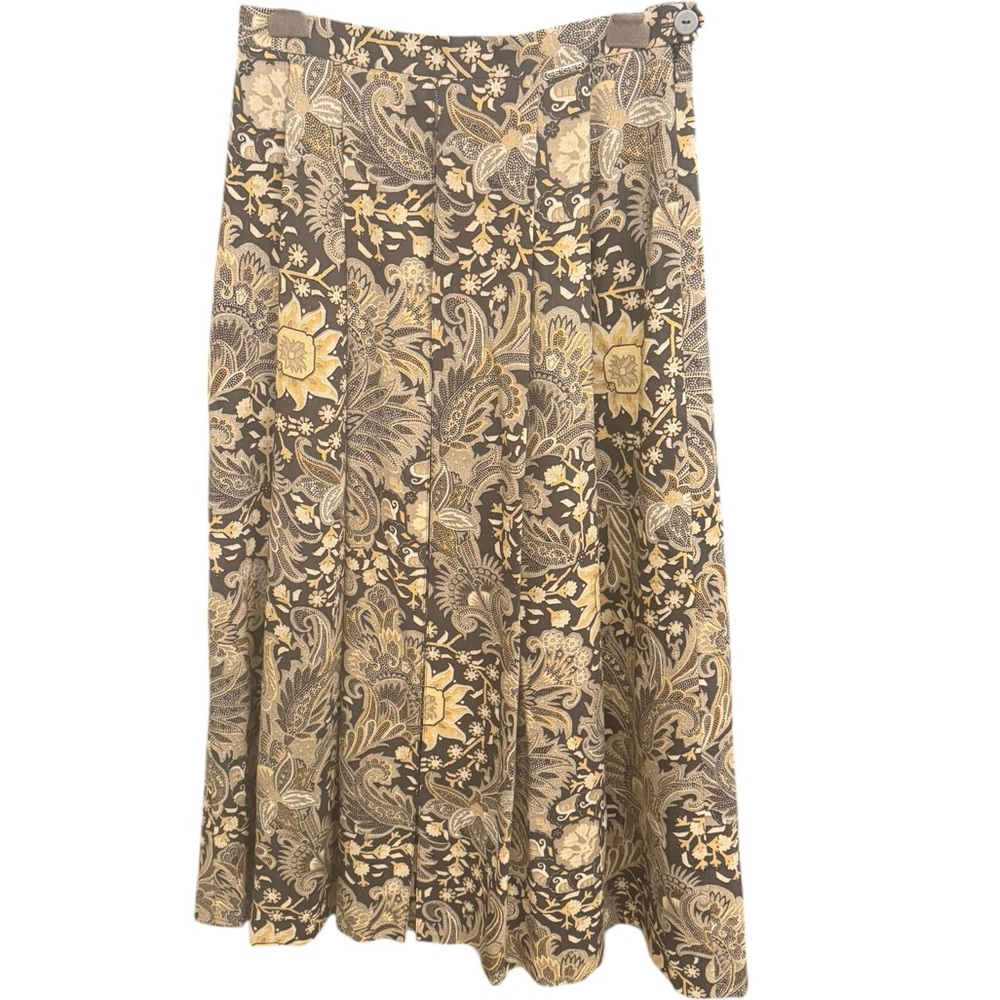 90’s Vintage Geiger Lightweight Wool Maxi Skirt with Box Pleats